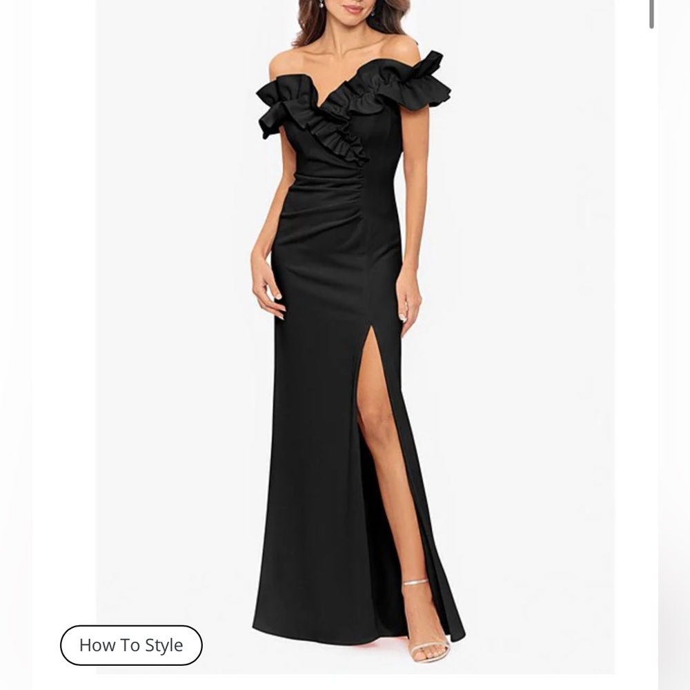 Ruffle Off the shoulder gown